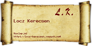 Locz Kerecsen névjegykártya